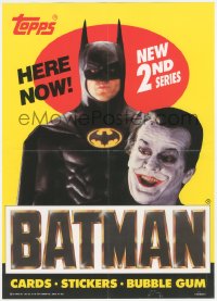 2b0644 BATMAN 10x14 special poster 1989 Keaton & Nicholson, Topps cards, stickers & bubble gum!