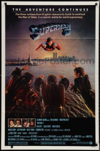2b1195 SUPERMAN II studio style 1sh 1981 Christopher Reeve, Terence Stamp, great image of villains!