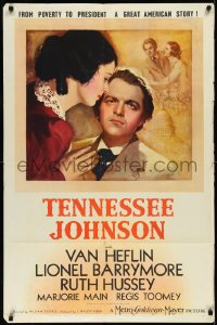 2b1198 TENNESSEE JOHNSON style C 1sh 1943 Van Heflin as President, Lionel Barrymore & Ruth Hussey!