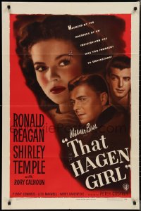 2b1200 THAT HAGEN GIRL 1sh 1947 Ronald Reagan, Shirley Temple was too innocent to understand!