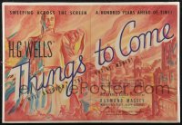 2b0033 THINGS TO COME 12x18 trade ad 1936 William Cameron Menzies, H.G. Wells, best different art!