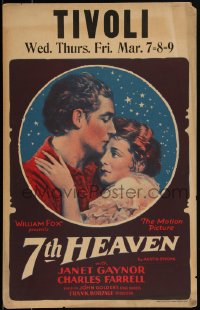 2b0463 7TH HEAVEN WC 1927 romantic art of Janet Gaynor & Charles Farrell, Frank Borzage!