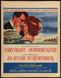 2b0471 AFFAIR TO REMEMBER WC 1957 romantic c/u art of Cary Grant about to kiss Deborah Kerr, rare!