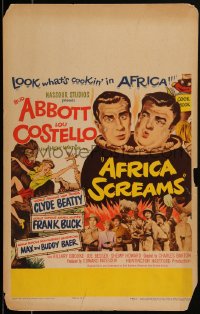 2b0472 AFRICA SCREAMS WC 1949 art of natives cooking Bud Abbott & Lou Costello in cauldron, rare!
