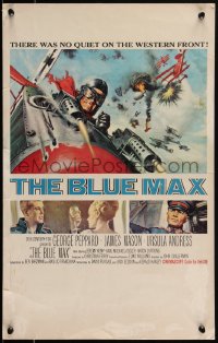 2b0477 BLUE MAX WC 1966 great Frank McCarthy art of WWI fighter pilot George Peppard in airplane!