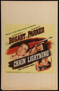 2b0481 CHAIN LIGHTNING WC 1949 great image of WWII military test pilot Humphrey Bogart, very rare!