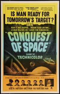 2b0483 CONQUEST OF SPACE Benton REPRO WC 1990s George Pal, see how it will happen in your lifetime!