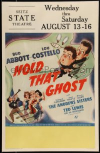 2b0499 HOLD THAT GHOST WC 1941 great artwork of scared Bud Abbott & Lou Costello + Andrews Sisters!