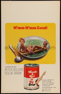 2b0530 THERE'S A GIRL IN MY SOUP WC 1971 Peter Sellers & Goldie Hawn, great Campbells soup can art!