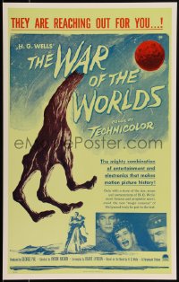 2b0537 WAR OF THE WORLDS Benton REPRO WC 1990s H.G. Wells classic produced by George Pal, cool art!