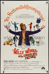 2b1232 WILLY WONKA & THE CHOCOLATE FACTORY 1sh 1971 Gene Wilder, it's scrumdidilyumptious!
