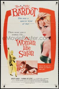 2b1233 WOMAN LIKE SATAN 1sh 1960 La Femme et le Pantin, Brigitte Bardot is a special kind of Hell!