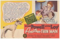2b1549 ANOTHER THIN MAN herald 1939 William Powell & Myrna Loy with Nick Jr. & Asta too, very rare!