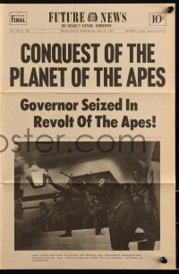 2b0821 CONQUEST OF THE PLANET OF THE APES herald 1972 governor seized in revolt, newspaper style!