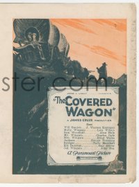 2b1565 COVERED WAGON herald 1923 James Cruze classic, art of wagon train on Oregon Trail!