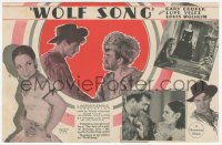 2b1609 WOLF SONG herald 1929 great images of fur trapper Gary Cooper & sexy Mexican Lupe Velez!