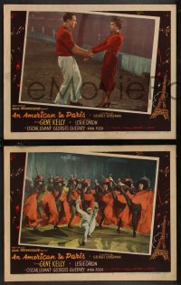 2b1453 AMERICAN IN PARIS 4 LCs 1951 dancer Gene Kelly w/sexy Leslie Caron & Levant and Guerty!