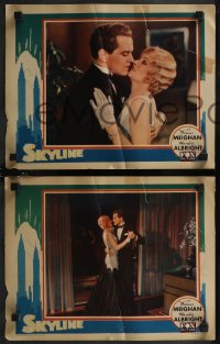 2b1478 SKYLINE 3 LCs 1931 sexy blonde Myrna Loy dancing & making out w/ Albright + fight, very rare!