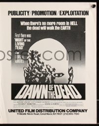2b0722 DAWN OF THE DEAD pressbook 1979 George Romero, there's no more room in HELL for the dead!