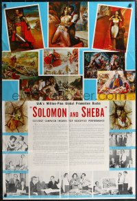 2b0886 SOLOMON & SHEBA promo brochure 1959 Brynner, Lollobrigida, unfolds to 28x42 poster!