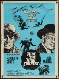 2c0624 RIDE THE HIGH COUNTRY 30x40 1962 Randolph Scott & Joel McCrea have a showdown in High Sierra!