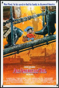 2c0804 AMERICAN TAIL 1sh 1986 Steven Spielberg, Don Bluth, art of Fievel the mouse by Drew Struzan!
