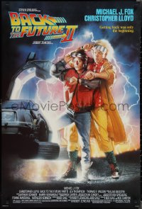 2c0814 BACK TO THE FUTURE II 1sh 1989 Michael J. Fox as Marty, synchronize your watches!
