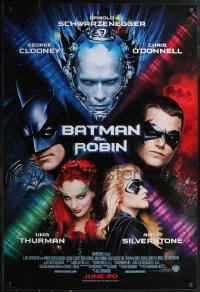 2c0820 BATMAN & ROBIN advance 1sh 1997 Clooney, O'Donnell, Schwarzenegger, Thurman, cast images!