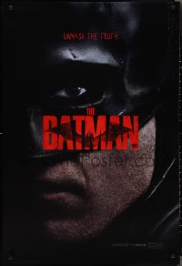 2c0823 BATMAN IMAX teaser DS 1sh 2022 super close-up of Robert Pattinson in the title role!