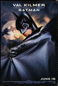 2c0833 BATMAN FOREVER advance 1sh 1995 cool image of Val Kilmer in the title role, bat symbol!