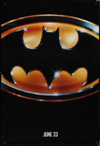 2c0826 BATMAN teaser 1sh 1989 directed by Tim Burton, cool image of Bat logo, matte finish!