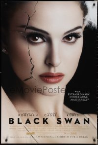2c0859 BLACK SWAN style F int'l DS 1sh 2010 image of cracked ballet dancer Natalie Portman!