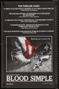 2c0871 BLOOD SIMPLE 24x37 1sh 1984 directed by Joel & Ethan Coen, cool film noir gun artwork!