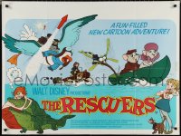 2c0314 RESCUERS British quad 1977 Disney mouse adventure cartoon from the depths of Devil's Bayou!