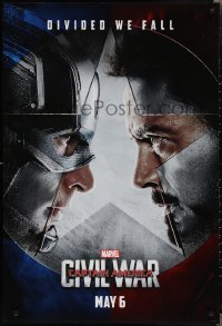 2c0894 CAPTAIN AMERICA: CIVIL WAR teaser DS 1sh 2016 Marvel Comics, Chris Evans, Robert Downey Jr.!