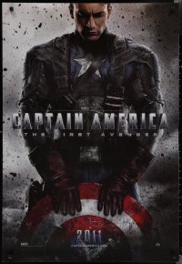2c0895 CAPTAIN AMERICA: THE FIRST AVENGER int'l teaser DS 1sh 2011 Chris Evans holding his shield!