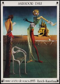 2c0199 SALVADOR DALI 24x34 Italian commercial poster 1987 the 1935 Femme a Tete de Roses!