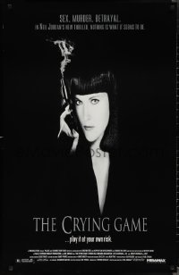 2c0924 CRYING GAME 25x39 1sh 1992 Neil Jordan classic, great image of Miranda Richardson with smoking gun!