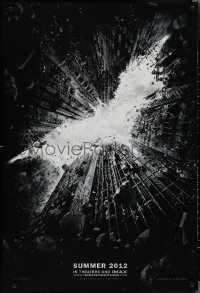 2c0932 DARK KNIGHT RISES teaser DS 1sh 2012 image of Batman's symbol in broken buildings!