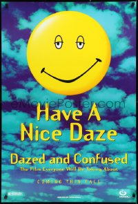 2c0935 DAZED & CONFUSED teaser 1sh 1993 Jovovich, 1st McConaughey, great happy face image!