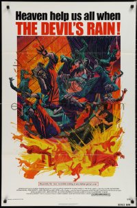 2c0943 DEVIL'S RAIN 1sh 1975 Ernest Borgnine, William Shatner, Anton Lavey, Mort Kunstler art!