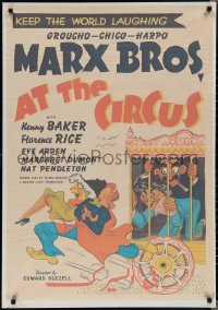 2c0394 AT THE CIRCUS Egyptian poster R2000s Marx Brothers, Groucho, Chico & Harpo, Al Hirschfeld art!