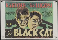 2c0396 BLACK CAT Egyptian poster R2000s Boris Karloff, Bela Lugosi, cool image from the half-sheet!