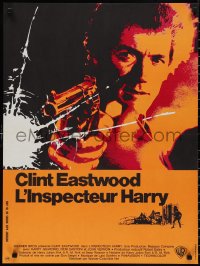 2c0366 DIRTY HARRY French 23x31 1972 cool art of Clint Eastwood w/gun, Don Siegel crime classic!