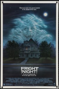 2c0998 FRIGHT NIGHT 1sh 1985 Sarandon, McDowall, best classic horror art by Peter Mueller!