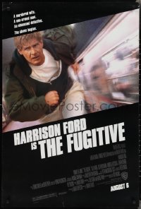 2c1001 FUGITIVE advance DS 1sh 1993 Harrison Ford is on the run from Tommy Lee Jones!