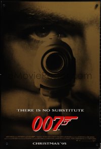 2c1014 GOLDENEYE advance DS 1sh 1995 Pierce Brosnan as James Bond 007, cool gun & eye close up!