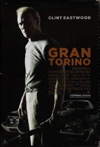 2c1018 GRAN TORINO advance DS 1sh 2008 great image of angry Clint Eastwood w/rifle & famous car!