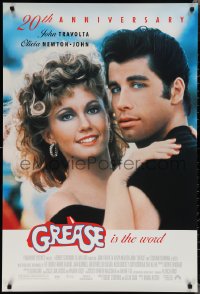 2c1022 GREASE 1sh R1998 close-up John Travolta & Olivia Newton-John in a most classic musical!
