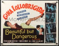 2c0628 BEAUTIFUL BUT DANGEROUS 1/2sh 1958 full-length art of sexy Gina Lollobrigida showing her leg!